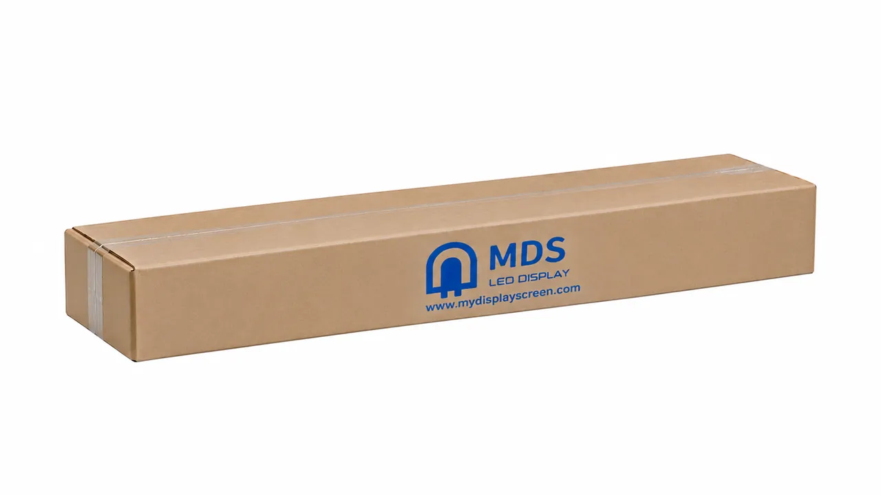 MDS Display shipping carton with logo, used for export packing