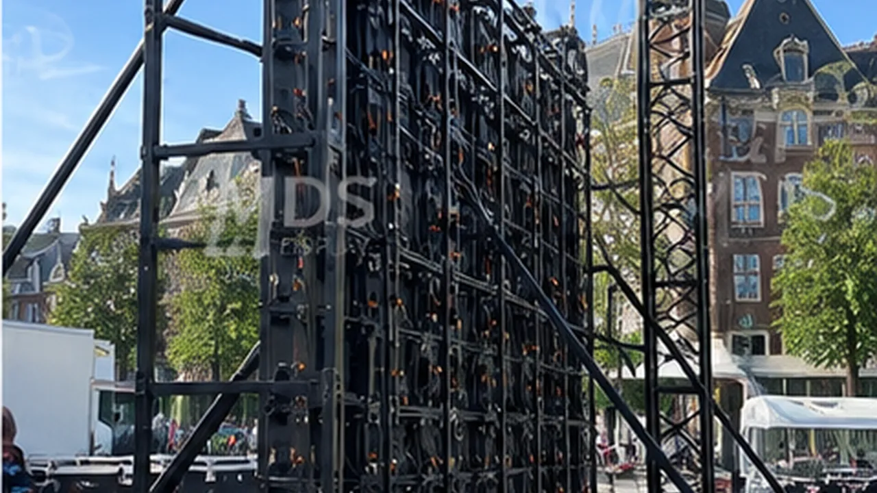 Rear support structure of the outdoor COB rental screen in Amsterdam